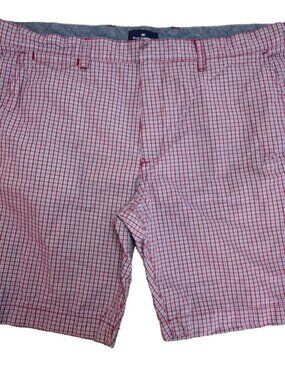 Blue Harbor - Bermuda Shorts Men's Size 40 Waist Red Blue Plaid 9 inch Inseam
